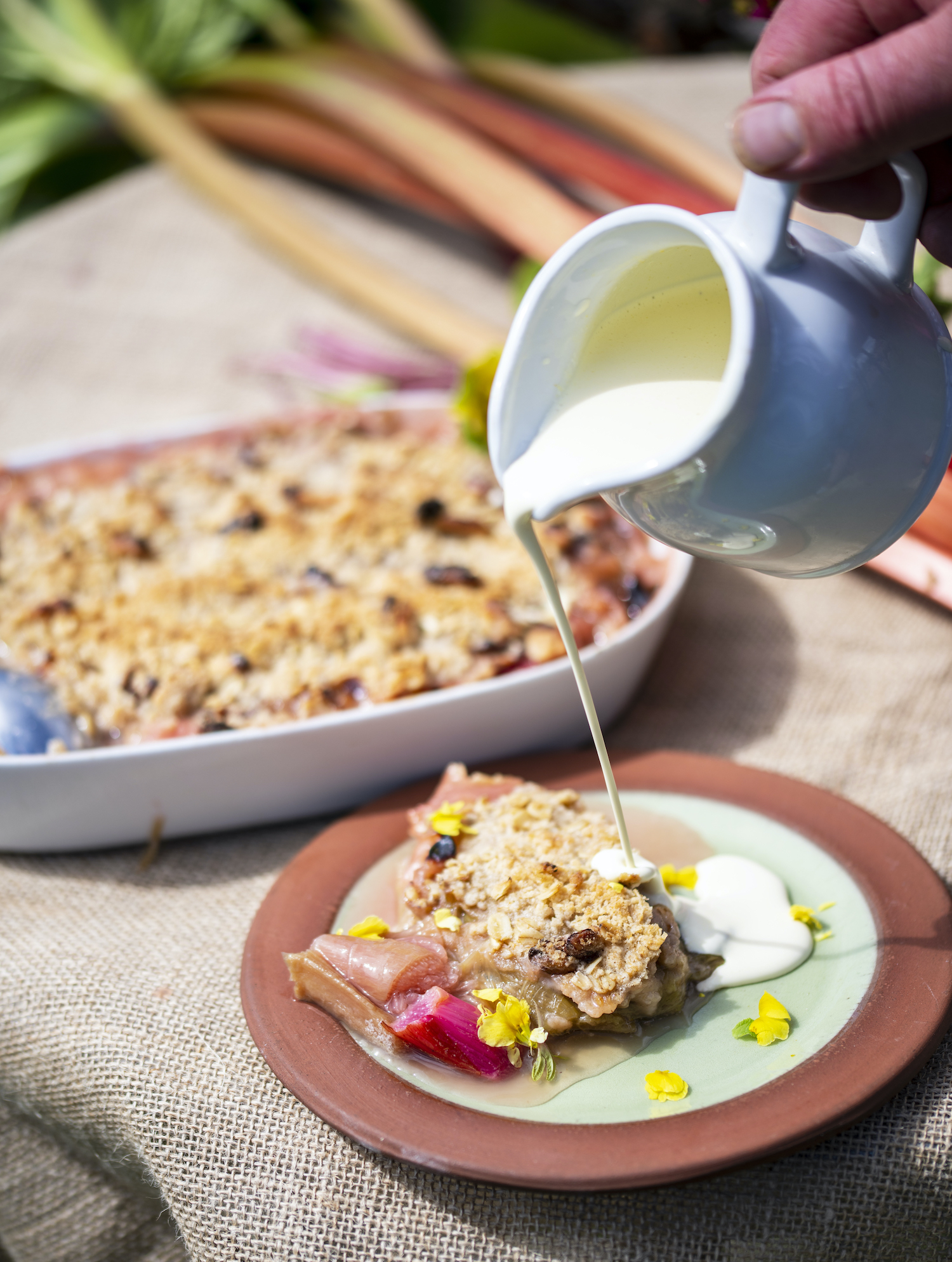 Rhubarb & Hazelnut Crumble